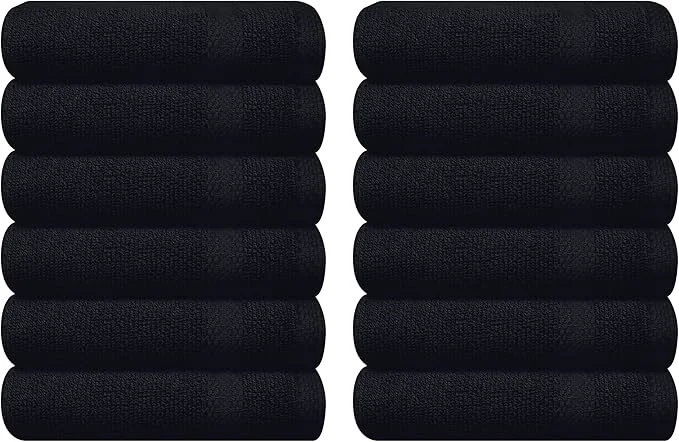 Pure GLAMBURG Ultra Soft 12-Piece Washcloths Set 13×13- Ringspun Cotton Unique