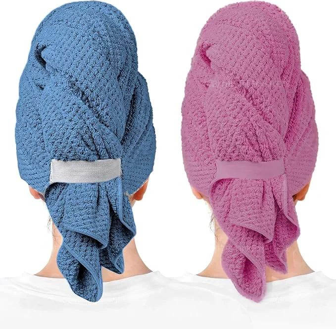 Superior 2-Pack Women’s Microfiber Hair Towel Wrap Sophisticated