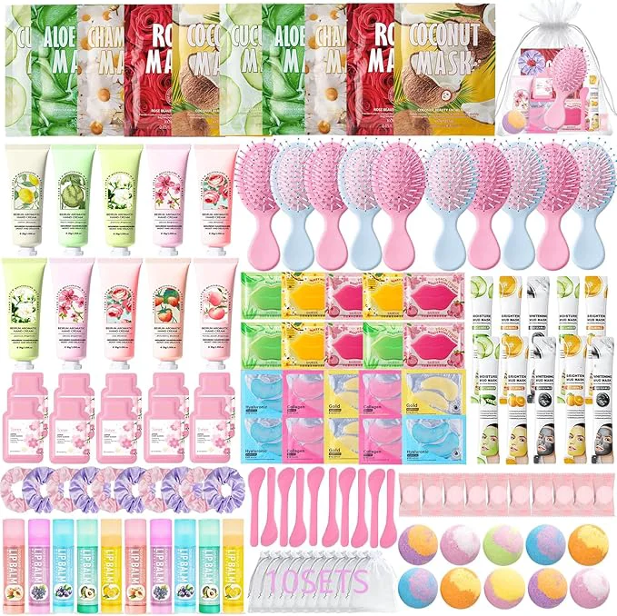 Sustainable 130 PCS Spa Party Supplies for Women Include Face Masks Skincare Hand Cream Enhanced