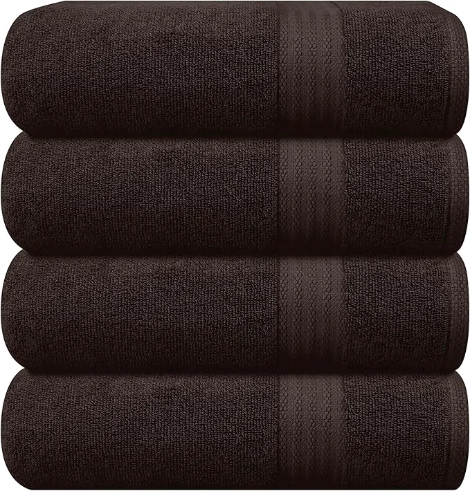 Elegant GLAMBURG Premium Cotton 4 Pack Bath Towel Set Superior