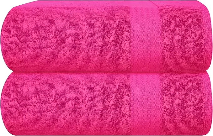 Unique GLAMBURG Premium Cotton Oversized 2 Pack Bath Sheet 35×70- Pure Cotton High-Grade