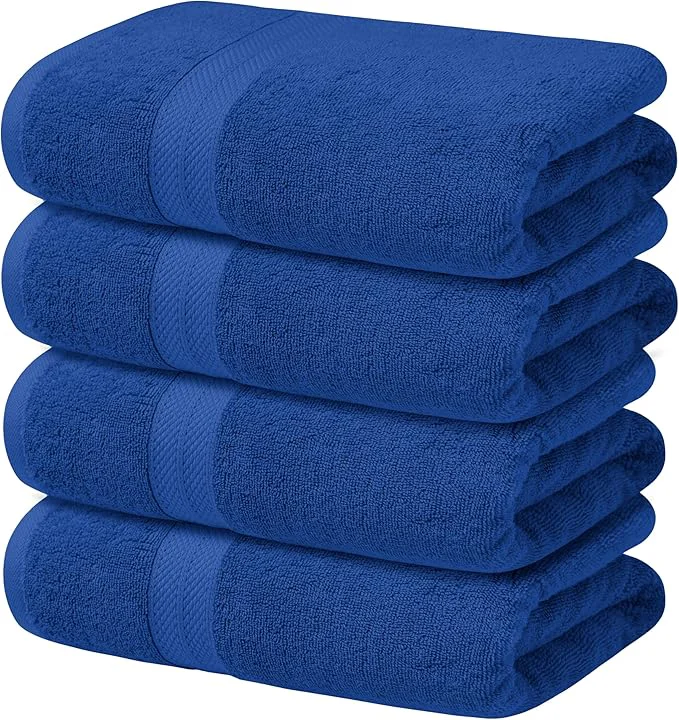 Advanced Avalon Towels Blue Bath Towels Set of 4 pcs Cotton Towel Absorbent and Clean
