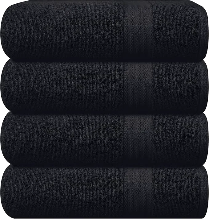 Unique GLAMBURG Premium Cotton 4 Pack Bath Towel Set Efficient