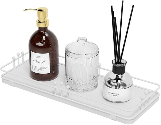 Crafted Bathroom Vanity Tray for Countertop Toiletries Perfume Makeup Soap Dispenser Organic