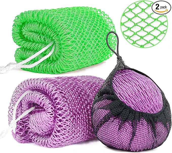 Authentic 2 Pack African Net Sponge Exfoliating Body Scrubber Bath Sponge High-Performance