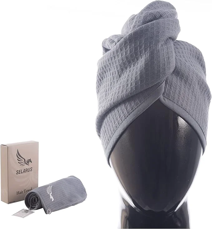 Sophisticated Turkish Cotton Hair Towel Wrap Clean