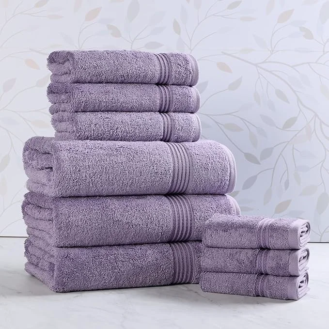 Classic Superior Egyptian Cotton 9-Piece Towel Set Guest Bath Decor Essentials Genuine