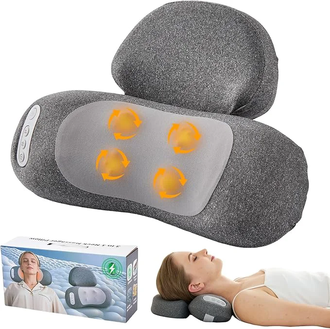 Sustainable 3-in-1 Neck Massager with Heat Portable Cordless Neck Massager Casual