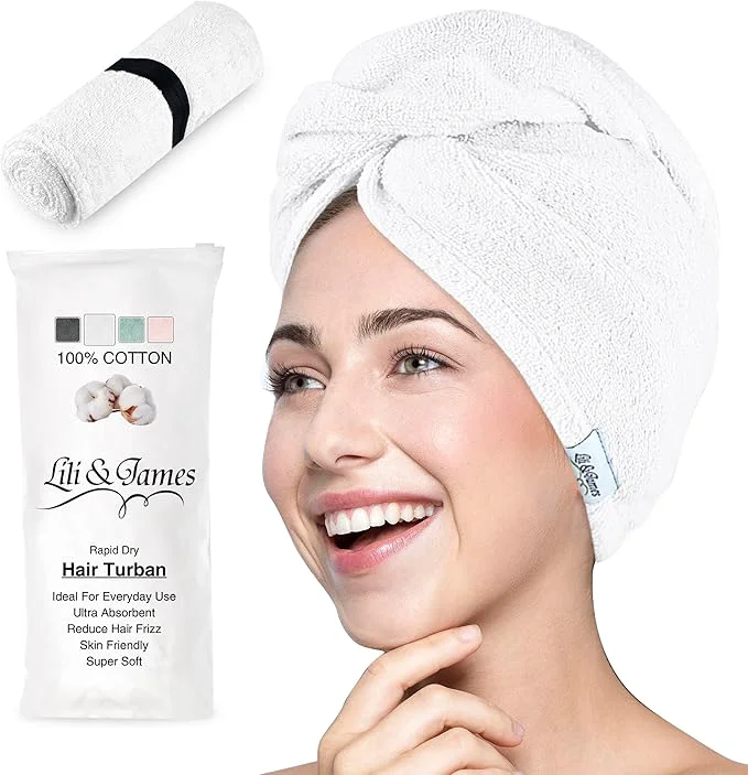Efficient Cotton Hair Towel Wrap for Women Kids Quick Dry Soft Absorbent Fast