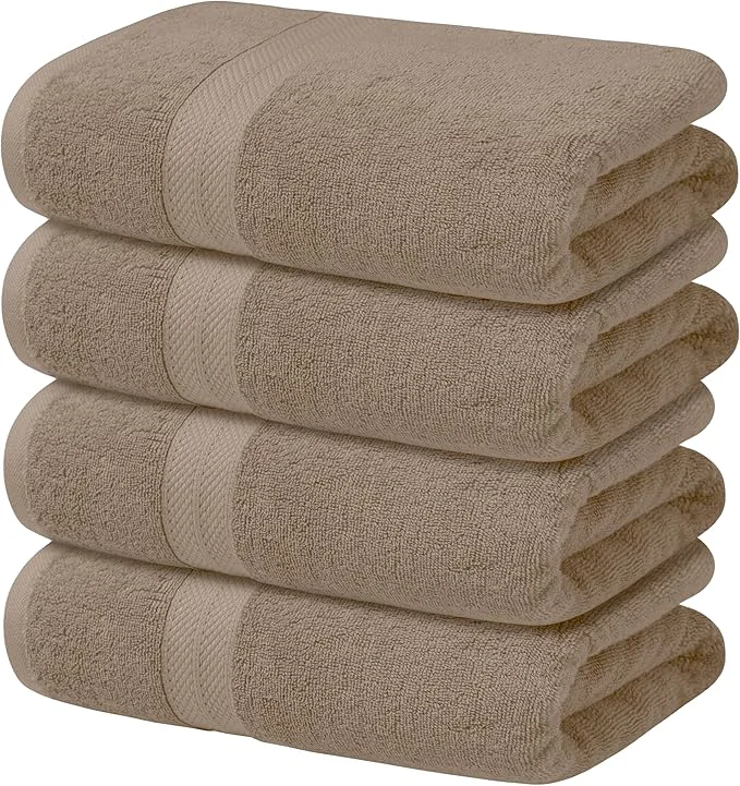 Environmentally Friendly Avalon Towels Beige Bath Towels Set of 4 pcs Cotton Towel Absorbent and Original