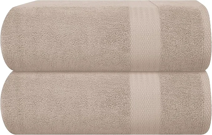 Certified GLAMBURG Premium Cotton Oversized 2 Pack Bath Sheet 35×70- Pure Cotton Elegant