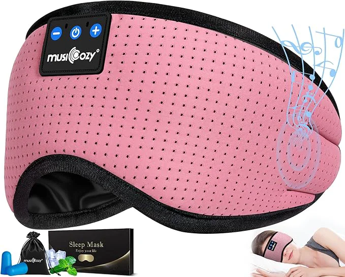 Clean MUSICOZY Bluetooth 5.4 Sleep Headphones Eye Mask Breathable Sleeping Headband Original