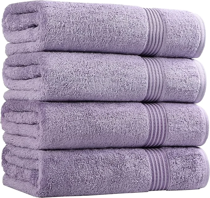 Top-Quality Superior Egyptian Cotton 4-Piece Bath Towel Set Reusable