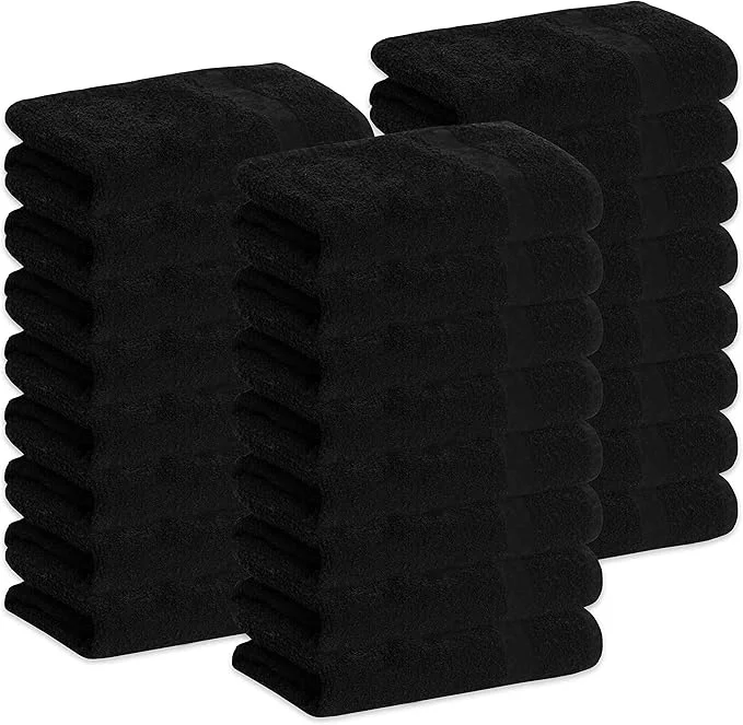User-Friendly GREEN LIFESTYLE 24 Pack Black Pack Hand Towels 16 x 27 Premium Spa Quality Consistent