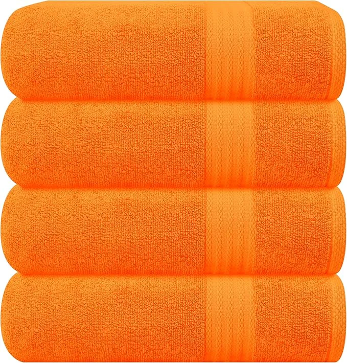 Durable GLAMBURG Premium Cotton 4 Pack Bath Towel Set Advanced