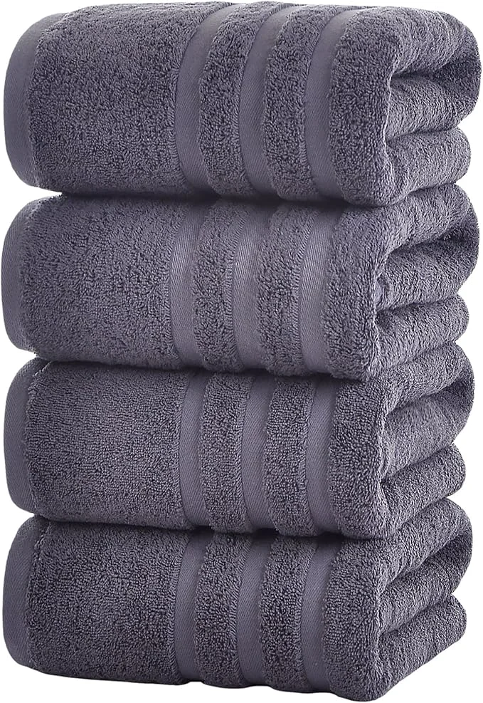 Practical Bath Towels 4 Pack 30 x 60 Inches Large Cotton Towels Comfortable Expertly Made