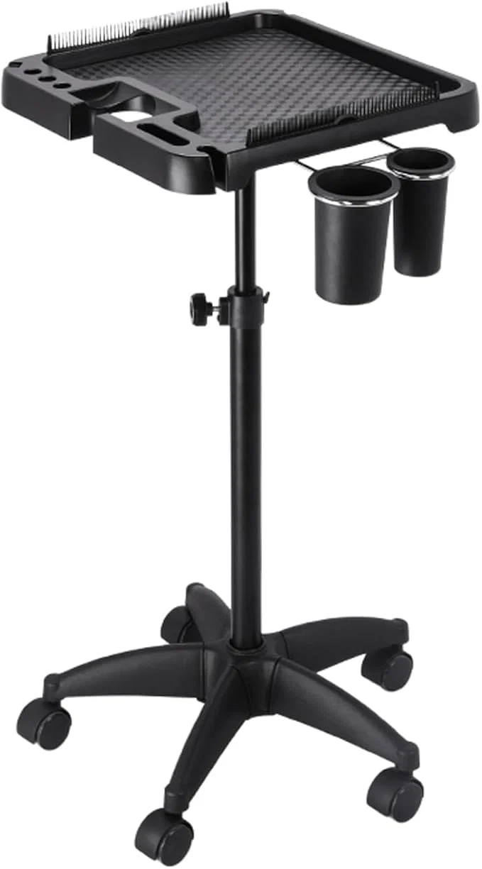 Crafted Salon Rolling Tray Height Adjustable Tattoo Tray Rolling Cart Storage Utility Eco-Friendly