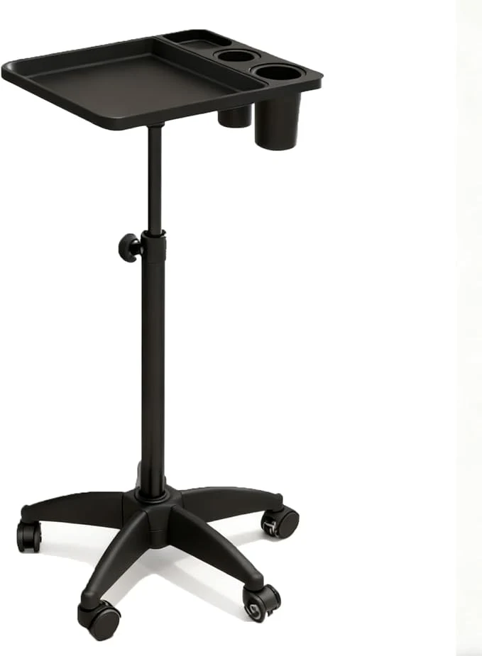 Easy-to-Use Salon Rolling Tray Height Adjustable Tattoo Tray Rolling Cart Storage Utility Secure