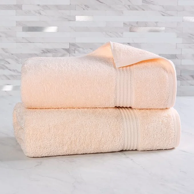 Pure Superior Egyptian Cotton 2-Piece Bath Sheet Towel Set Oversized Body Towels Powerful
