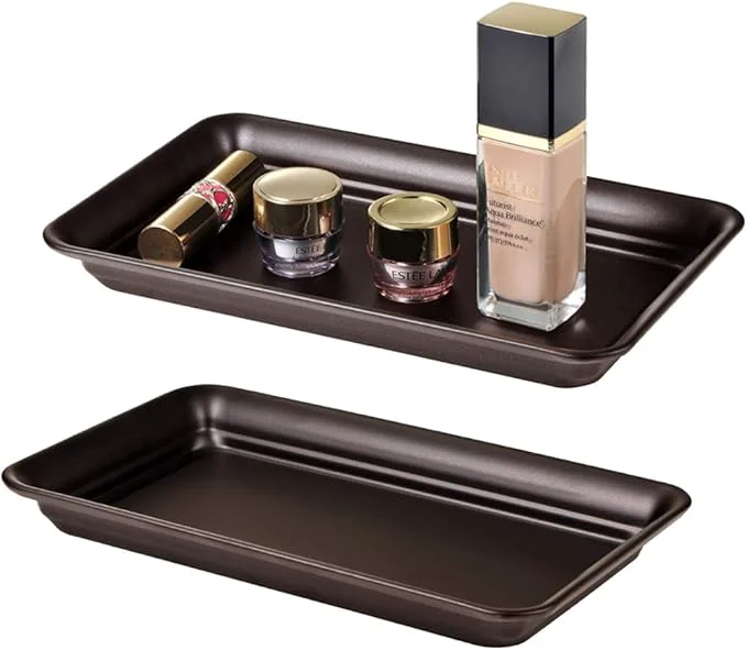 Luxury Vintage Farmhouse Decor Metal Vanity Tray Countertop Guest Hand Towel Storage Breathable