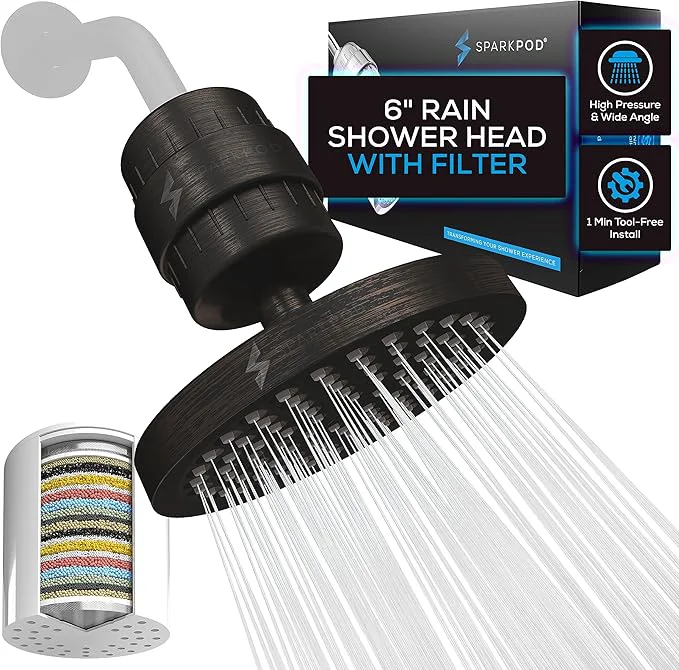 Reusable SparkPod Luxury Filtered Shower Head Set 23 Stage Shower Filter Easy-to-Use