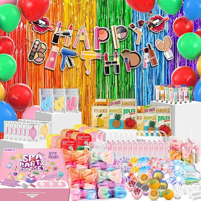 Casual 160 PCS Spa Party Supplies For Girls Kids Family Include Face Lip Foot Fashionable