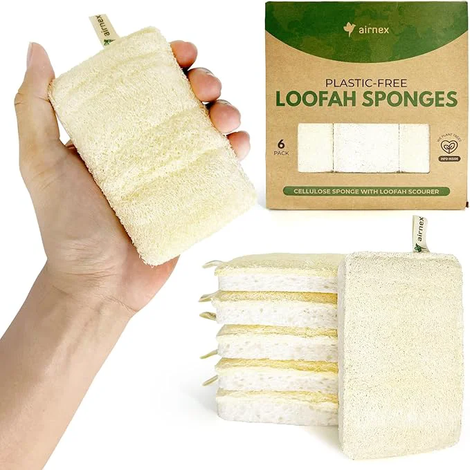 Casual AIRNEX Natural Loofah Sponges for Dishes Original