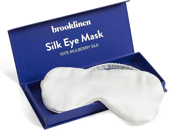 Minimalist Brooklinen Silk Eye Mask for Sleeping – Ivory Mulberry Silk Sleep Mask Crafted