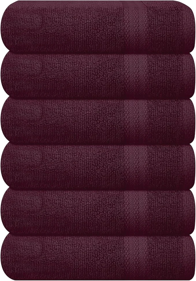 Durable GLAMBURG Ultra Soft 6-Piece Hand Towel Set 16×28- Ringspun Cotton Smart