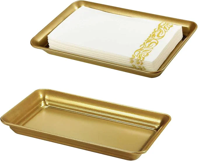 User-Friendly Vintage Farmhouse Decor Metal Vanity Tray Countertop Guest Hand Towel Storage Certified