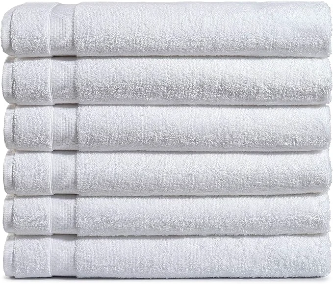High-Grade Amazon Basics 6-Pack Bath Towels Ring Spun Cotton 600 GSM Lightweight Proven