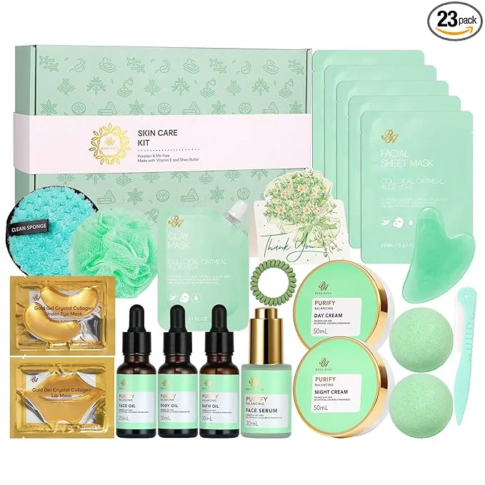 Quality 23 Pcs Mother’s Day Gifts for Mom Tea Tree Facial Skin Care Set Bath and Body Flexible