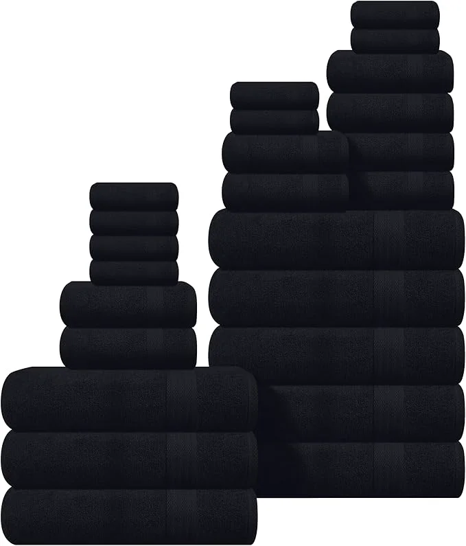 Long-Lasting GLAMBURG Ultra Soft 24-Piece Towel Set Consistent