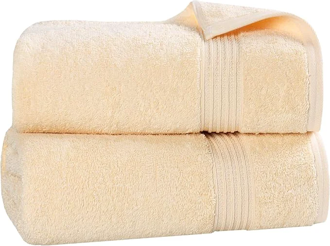 Unique Superior Egyptian Cotton 2-Piece Bath Sheet Towel Set Oversized Body Towels Pure