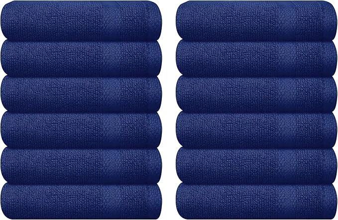 Artisan GLAMBURG Ultra Soft 12-Piece Washcloths Set 13×13- Ringspun Cotton Eco-Friendly