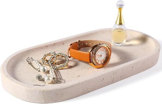 Professional Koville Natural Marble Tray for Bathroom Vanity Decorative Marble Trays for Expertly Made