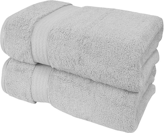 Detailed GLAMBURG 700 GSM Premium Cotton 2-Pack Oversized Extra Large Bath Sheets First-Class