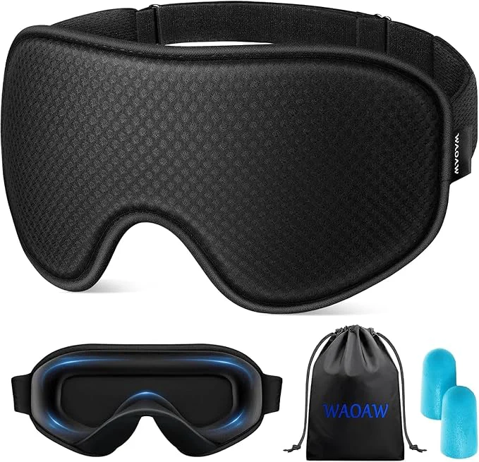 Superior WAOAW Sleep Mask for Men Women Blackout Eye Masks for Sleep Crafted
