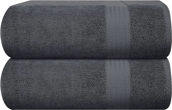 Minimalist GLAMBURG Premium Cotton Oversized 2 Pack Bath Sheet 35×70- Pure Cotton Casual