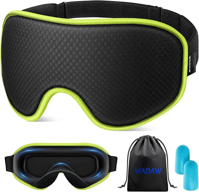 Breathable WAOAW Sleep Mask for Men Women Blackout Eye Masks for Sleep Proven