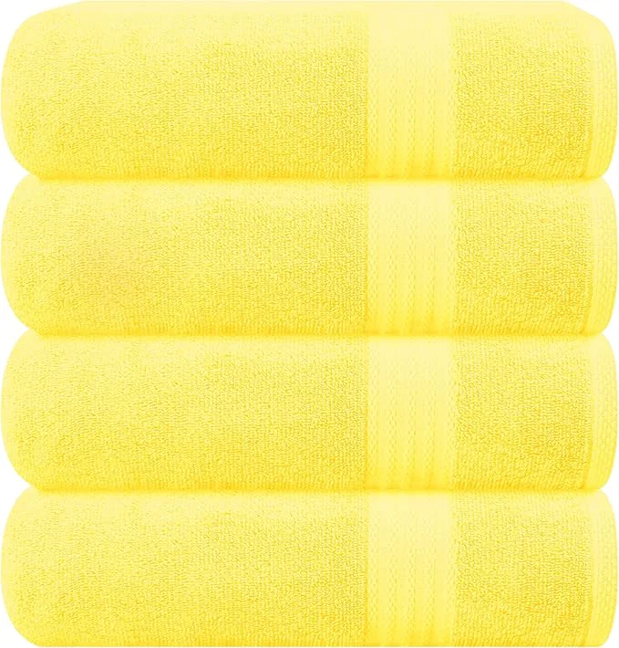 Contemporary GLAMBURG Premium Cotton 4 Pack Bath Towel Set User-Friendly