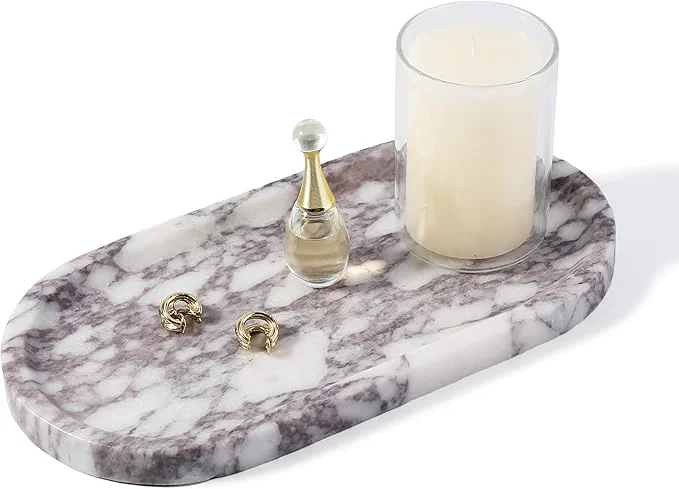 Casual Koville Luxurious Natural Marble Vanity Tray Stone Perfume Trays Jewelry Advanced