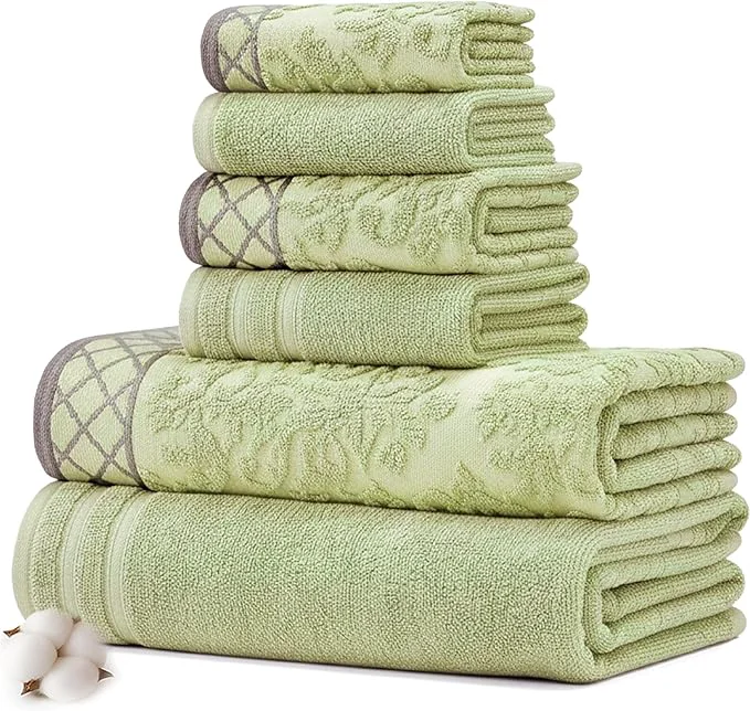 Fashionable Modern Threads 6 Piece Cotton Bath Towel Set – Ultra Soft 550 GSM Towels – Premium