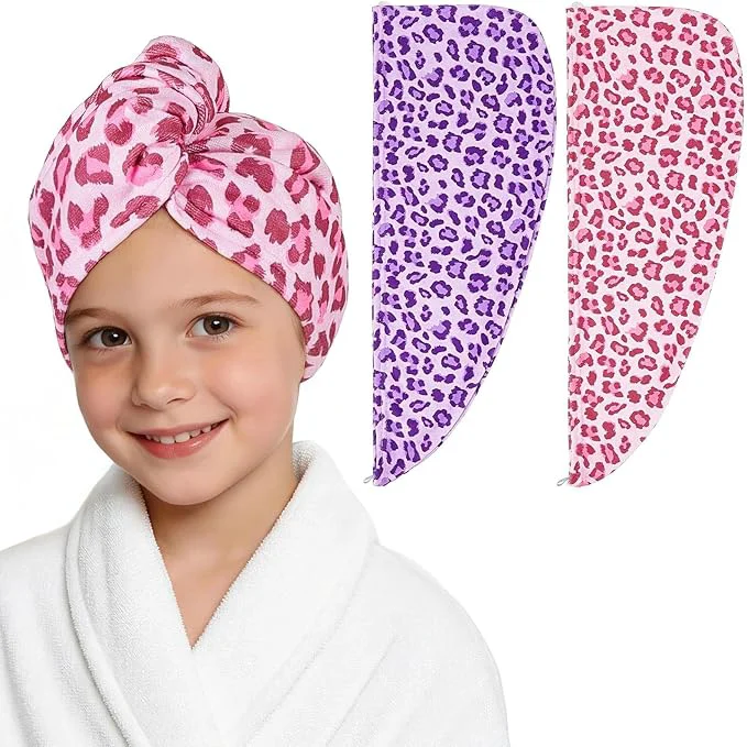 Powerful 2 Pack Microfiber Hair Towel Wrap Secure