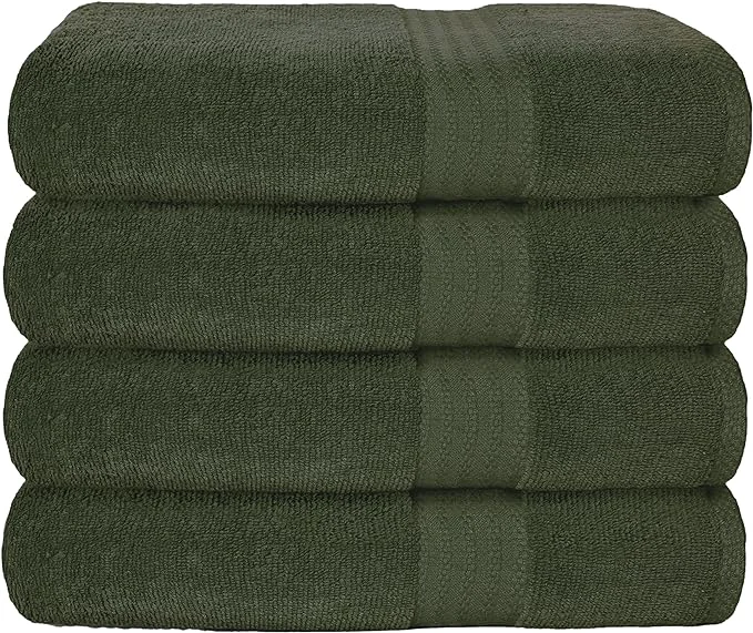 Quality GLAMBURG Premium Cotton 4 Pack Bath Towel Set Exceptional
