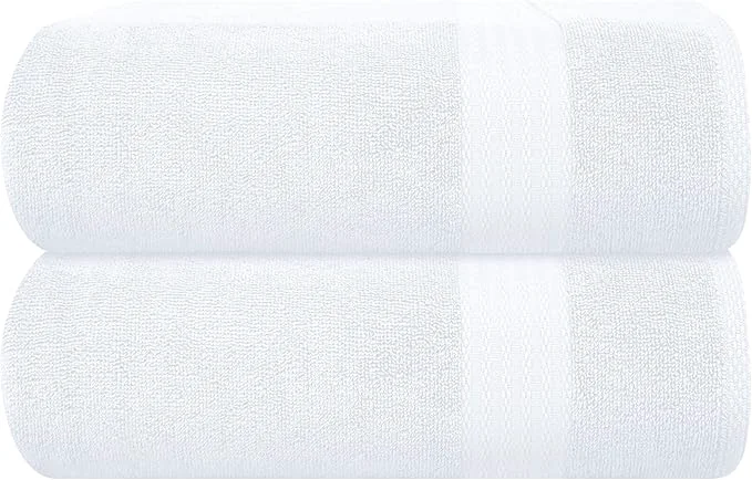 Top-Quality GLAMBURG Premium Cotton Oversized 2 Pack Bath Sheet 35×70- Pure Cotton Carefully Designed