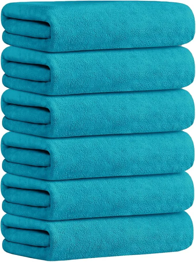Pure JML Large Microfiber Bath Towels Set of 6 Super Absortbent Fast Drying Selected