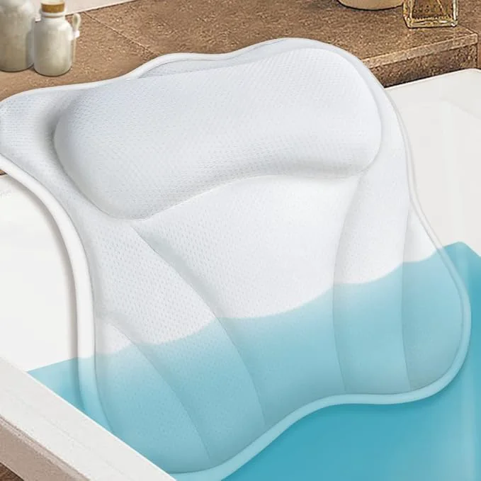 High-Performance Bath Pillow for Tub Luxury Bathtub Pillow for Head and Neck 4D Air Mesh Spa Flexible