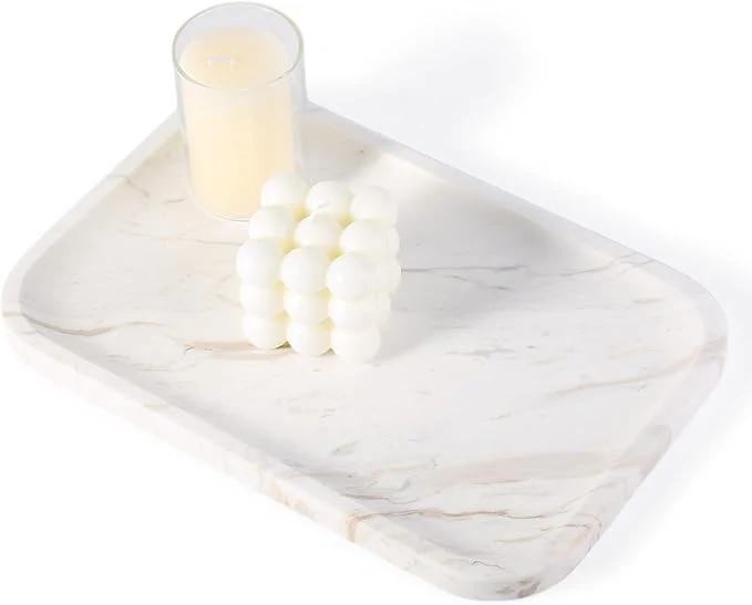 World-Class Karibiber Marble Vanity Tray Marble Bathroom Tray Countertop Decorative Trays High-Quality