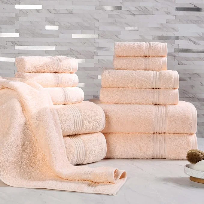 Selected Superior Egyptian Cotton 12-Piece Towel Set Guest Bath Decor Essentials Practical